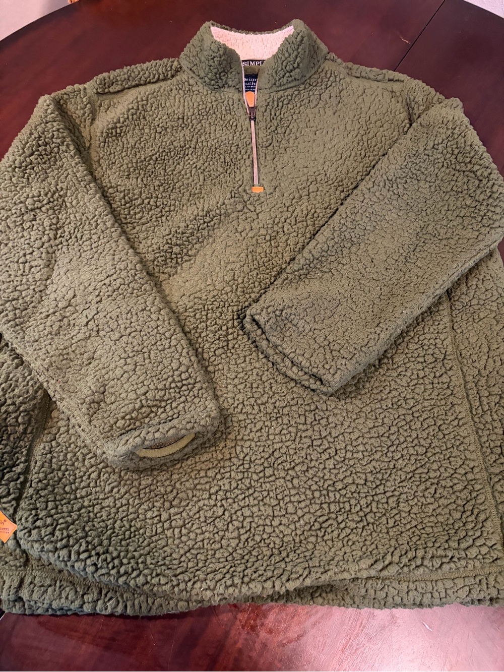 Simply Southern Olive Green Sherpa Quarter-Zip Pullover